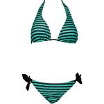 AvaMia Damen Bikini Set Bikinitop und Bikinihose Low mit Schnürbindung Farbe Gruen Grösse S