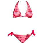 AvaMia Damen Bikini Set Bikinitop und Bikinihose Low mit Schnürbindung Farbe Koral Grösse M