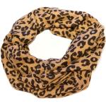 AvaMia Loop Schlauchschal Schal Damenschal Pashminal Leopard Look braun mit schwarzen Punkten 26 cm x 75 cm