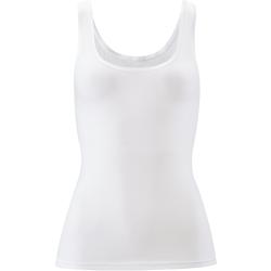 Avena Damen Baumwoll-Elasthan-Trägerhemd Weiß