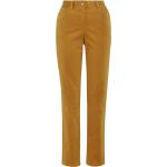 Gelbe Unifarbene Atmungsaktive Avena Cordhosen aus Baumwolle für Damen Größe XXL für den für den Herbst 