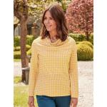 Gelbe Langärmelige Avena Wasserfall-Ausschnitt Wasserfall-Shirts für Damen Größe XXL 