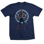Marineblaue Spiderman T-Shirts aus Baumwolle für Herren Größe M 