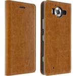 Braune Nokia Lumia 950 Cases Art: Flip Cases aus Leder 
