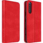 Rote Sony Xperia 5 II Hüllen Art: Flip Cases aus Kunstleder mit Ständer 