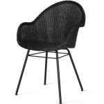 Schwarze Moderne Vincent Sheppard Loom Stühle pulverbeschichtet aus Edelstahl mit Armlehne Breite 50-100cm, Höhe 0-50cm, Tiefe 50-100cm 4-teilig 