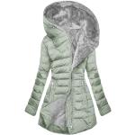 Mintgrüne Gesteppte Elegante Wasserdichte Atmungsaktive Trenchcoats lang aus Softshell mit Kapuze für Damen Größe M für den für den Herbst 