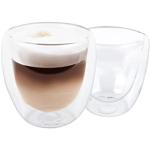 Moderne Axentia Runde Teegläser 250 ml mit Kaffee-Motiv aus Glas doppelwandig 6-teilig 