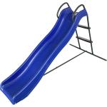 AXI Freistehende Rutsche mit Wasseranschluss 180cm Blau & Anthrazit | Gartenrutsche aus Metall & Kunststoff für den Garten