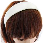 Weiße Vintage Haarreifen aus Satin handgemacht für Damen 