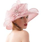 Rosa Elegante Anlasshüte aus Organza 57 für Damen für die Braut für den für den Sommer 