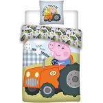 AYMAX S.P.R.L. Bettwäsche Peppa Pig für Kinder – Bettbezug George 135 x 200 cm + Kissenbezug 80 x 80 cm