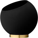 Reduzierte Schwarze Moderne AYTM Globe Runde Große Pflanzkübel 30 cm pulverbeschichtet aus Eisen Indoor 