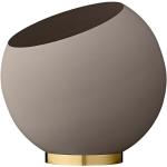 Reduzierte Taupefarbene Moderne AYTM Globe Runde Große Pflanzkübel 30 cm pulverbeschichtet aus Eisen Indoor 