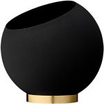 Schwarze 32 cm AYTM Globe Runde Pflanzkübel & Blumentöpfe 32 cm glänzend aus Eisen Indoor 