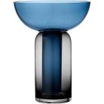 Marineblaue Skandinavische 15 cm Runde Vasen & Blumenvasen 15 cm mit Donut-Motiv aus Glas 