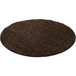 Braune Runde Shaggy Teppiche 80 cm aus Polypropylen 