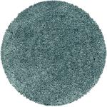 Aquablaue Runde Hochflorteppiche 160 cm aus Polypropylen schmutzabweisend 