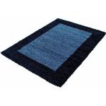 Marineblaue Unifarbene Rechteckige Shaggy Teppiche aus Kunstfaser schmutzabweisend 
