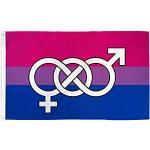 FLAGGE BISEXUELLEN MIT SYMBOL 150x90cm - LGBT BISEXUALITÄT FAHNE 90 x 150 cm - flaggen AZ FLAG Top Qualität