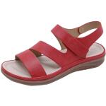 Rote Leo-Look Runde Orthopädische Schuhe mit Klettverschluss in Breitweite aus Kunstleder orthopädisch für Damen Größe 40 für den für den Sommer 