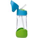 b.box Kinder-Wasserflasche mit Strohhalm-Deckel und Klappdeckel, langlebige Kunststoff-Trinkflasche, perfekt nach dem Schnabelbecher, 425 ml, Ocean Breeze