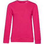 Pinke Fischgrät Langärmelige B&C Bio Nachhaltige Damensweatshirts aus Baumwolle Größe M für den für den Herbst 