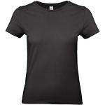 Schwarze Casual Kurzärmelige B&C T-Shirts für Damen Größe S 
