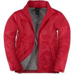 B&C Herren Funktionsjacke Jacke Winterjacke Gefüttert Kragen Winddicht, Größe:2XL, Farbe:Red/Warm Grey