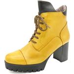 Gelbe High Heel Stiefeletten & High Heel Boots mit Reißverschluss aus Leder für Damen Größe 35 für den für den Herbst 
