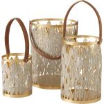 Goldene Moderne Boltze Runde Kerzenständer Sets aus Metall 3-teilig 