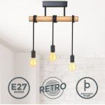 Industrial LED-Pendelleuchten matt aus Holz E27 