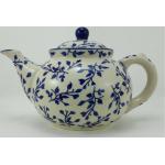 B-Ware Bunzlauer Keramik Teekanne, Kanne für 1,3Ltr. Tee, blau/weiß (C017-LISK)