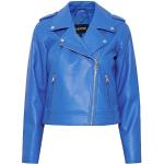 Blaue B.YOUNG Mini Biker-Lederjacken aus Leder für Damen Größe S 