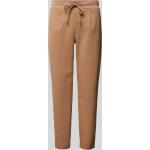 Hellbraune Unifarbene B.YOUNG Bundfaltenhosen aus Polyester für Damen Größe XXL 