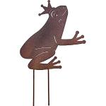 Braune 34 cm Froschkönig Deko Frösche mit Tiermotiv aus Eisen 