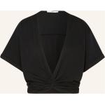 Reduzierte Schwarze BA&SH V-Ausschnitt T-Shirts aus Baumwolle für Damen Größe XS 