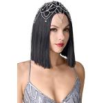 Silberner Art Deco Babeyond 20er Jahre Haarschmuck glänzend aus Kristall mit Strass für Damen für Partys 