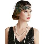 BABEYOND 1920er Stirnband Damen Haarreif Gatsby Kostüm Accessoires 20er Jahre Flapper Haarband Stil2 - Schwarz Pfau