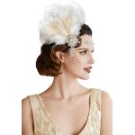 Vintage Babeyond 20er Jahre Haarschmuck mit Perlen aus Satin mit Strass handgemacht für Damen für Partys 