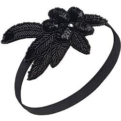 BABEYOND 1920s Stirnband Damen 20er Jahre Stil Haarband Gatsby Kostüm Accessoires (Schwarz)