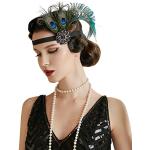 BABEYOND Damen 1920s Stirnband Pfau Feder 21er Jahre Stil Flapper Haarband Inspiriert von Great Gatsby Damen Kostüm Accessoires Stil 2