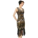 BABEYOND Damen Flapper Kleider voller Pailletten Retro 1920er Party Damen Kostüm Kleid Gold, XS