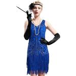 Blaue Ärmellose Babeyond Midi V-Ausschnitt Midikleider & knielange Kleider mit Reißverschluss für Damen Größe XXL für Partys 