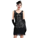 BABEYOND Damen Retro 1920er Stil Flapper Kleider mit Zwei Schichten Troddel V Ausschnitt Great Gatsby Motto Party Kostüm Kleider Gr. 