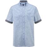 Blaue Melierte Kurzärmelige Babista Kentkragen Hemden mit Kent-Kragen mit Knopf aus Baumwolle für Herren Größe M 