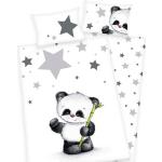 Weiße Motiv Baby Best Motiv Bettwäsche mit Pandamotiv aus Baumwolle trocknergeeignet 2-teilig 