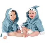 Blaue Kinderbademäntel mit Kapuze für Babys 