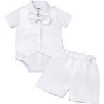 Weiße Elegante Taufanzüge für Babys Größe 56 1-teilig für den für den Sommer 