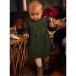 Grüne Sterne Langärmelige Vertbaudet Kinderkleider mit Volants aus Baumwolle Größe 62 